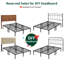 Base de lit plateforme en métal 14 po Deray, assemblage rapide en 5 minutes, structure robuste, pieds de soutien renforcés-1814114291