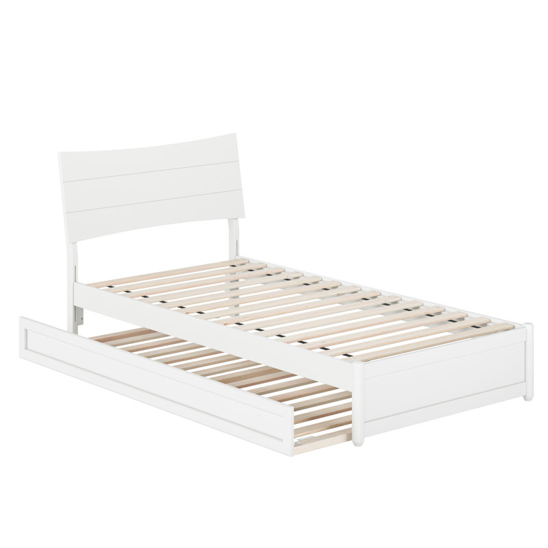 Harlowe Wood Platform Bed with Trundle, White, Twin XL