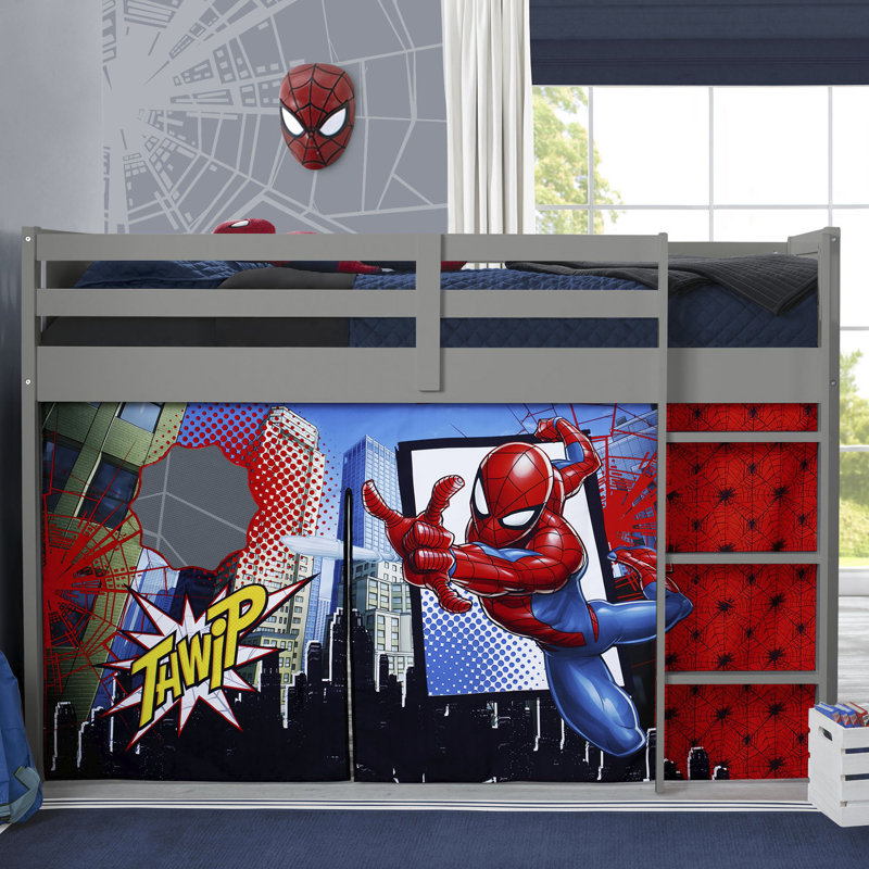 Marvel Spider-Man Loft Bed Tent - Curtain Set for Low Twin Loft Bed (Bed Sold Separately) by Delta Children