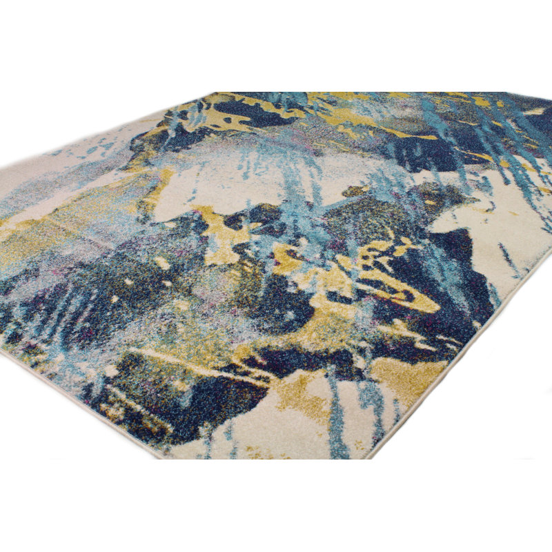 Yelena Collection Transitional Abstract Area Rug Ivory