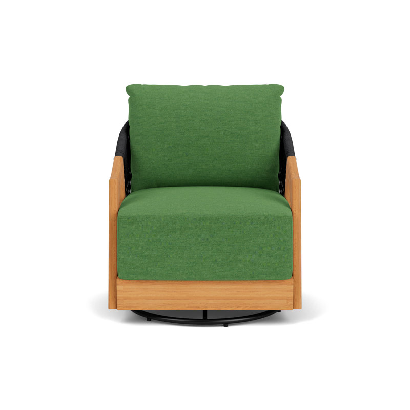 Alpine Outdoor Teak Swivel Armchair, Seadog Botanical