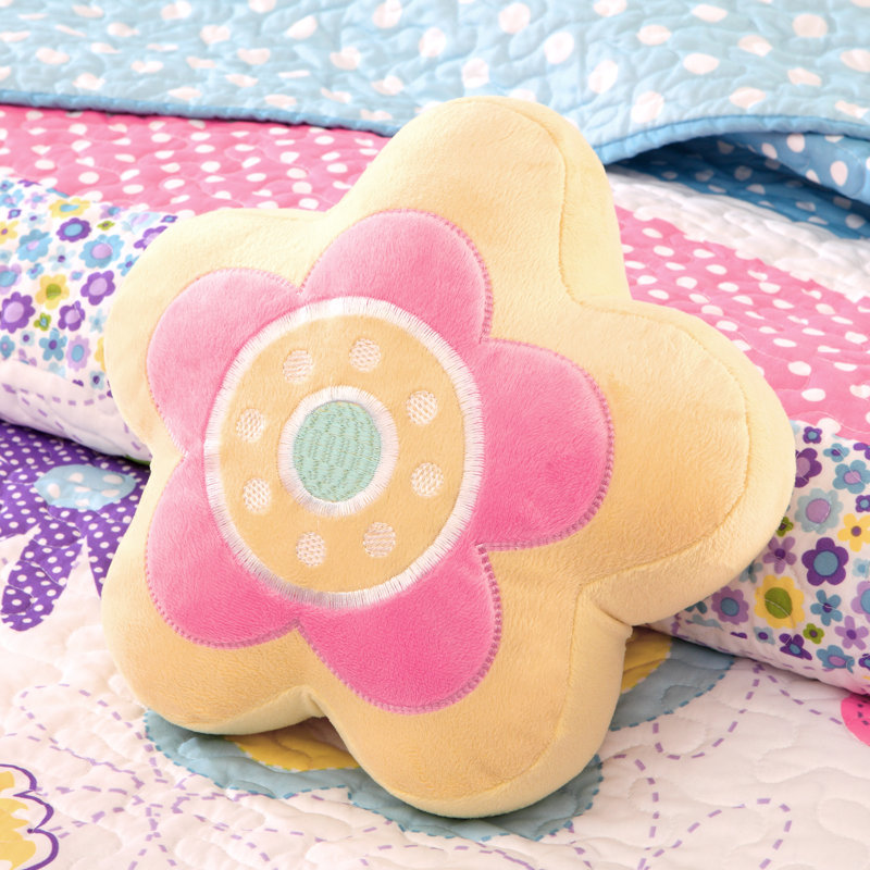 Blue and Pink Reversible Microfiber Twin Quilt Set