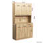 72,49 po de hauteur avec garde-robe et armoire de cuisine en chêne rustique. 6 portes, 1 tablette ouverte, 1 conception. Matériau et 6 portes faciles à nettoyer, 1 conception pratique-1497152621