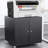 Heavy-Duty Office Mobile File Cabinet - Black Steel Copier Stand With Adjustable Partition And Metal Handle 360 Rotating Wheels Height-678477261