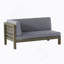 Ensemble modulaire d'extérieur en bois avec coussins, gris foncé