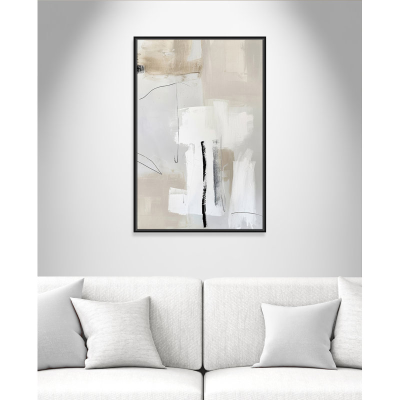 «Neutral Balance II» par Lazar Studio, Framed Canvas, 25.5'' W x 37.5'' H, Cadre flottant noir
