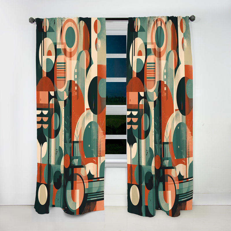 Gilt - Mid Century Artistic Transformations II - Rideau Mid-Century - Velours obscurcissant - 1 panneau, L 52 po x L 95 po