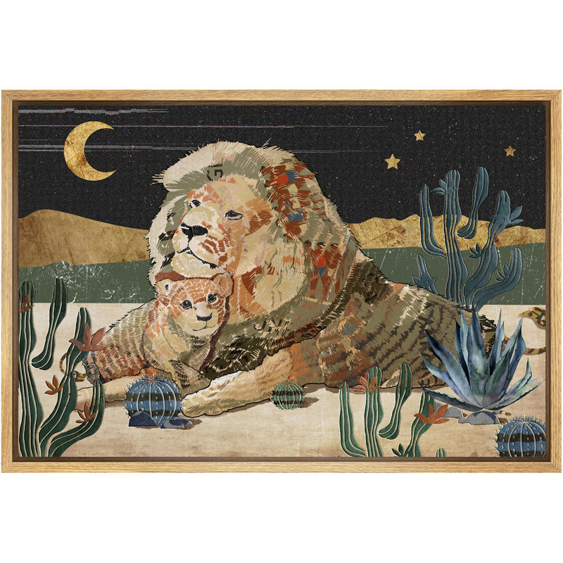 Lion, Naturel, H 16 po x l 24 po x P 1,5 po