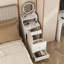 Bureau de coiffeuse 3 en 1 avec miroir, lumière et station de charge, coiffeuse compacte avec 2 tiroirs et tabouret rembourré