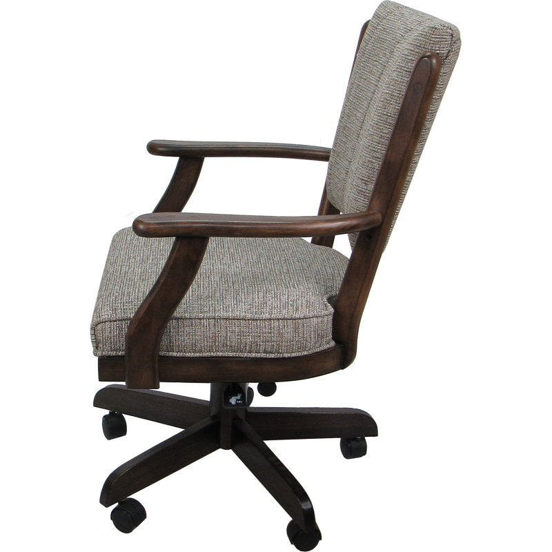 Chaise sur roulettes Dalani, Bois brun foncé / brun clair
