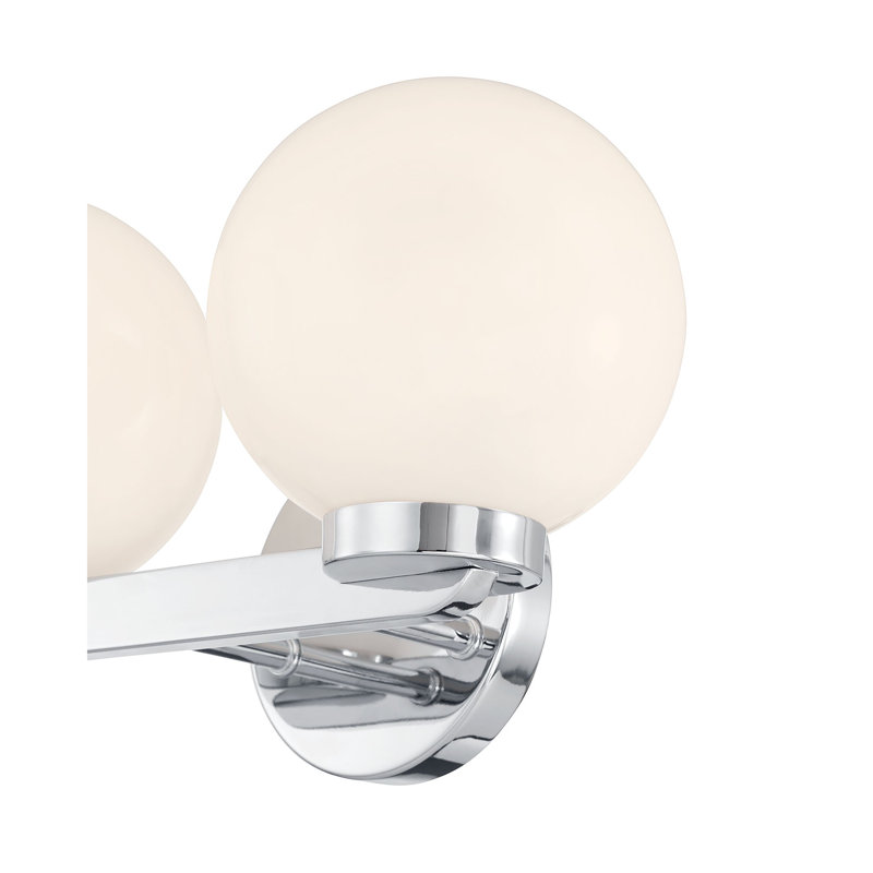 Meuble-lavabo 2 lumières Alvida, H 8 po x l 14 po x P 7 po, Chrome chrome, Deux lumières