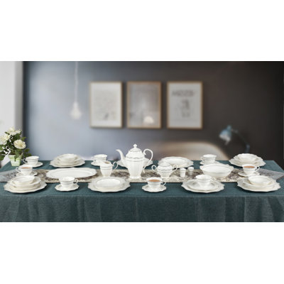 Bone China Dinnerware Set 57 Piece - Service for 8