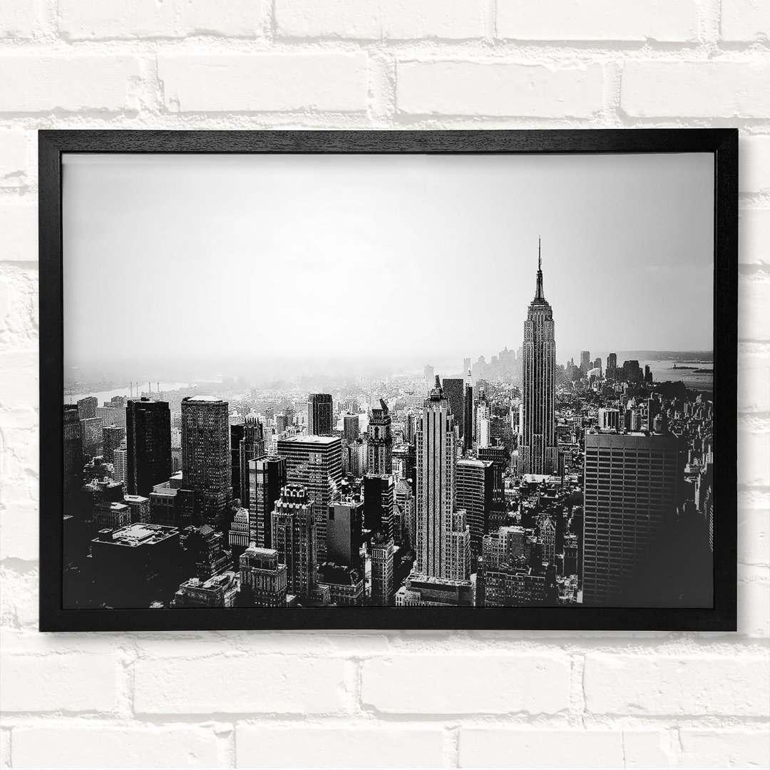 New York Empire State Skyline B N W Gerahmter Druck