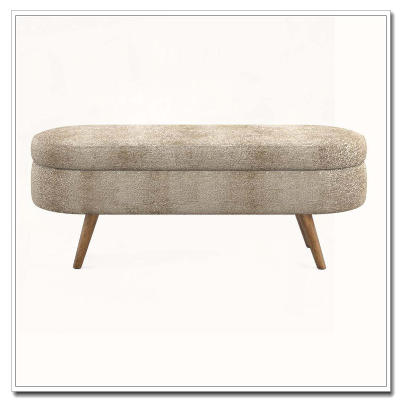 Banc de rangement repose-pieds ovale, Brun