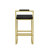 Modern Velvet Counter Height Bar Stools With Low Backrest Set Of 2 Upholstered Dining Stools For Kitchen Island (Gold & Black)