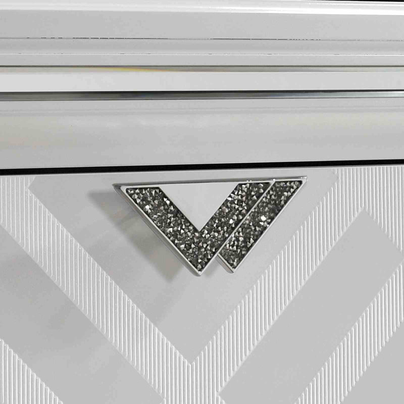 Table de chevet en bois massif Maysea, White