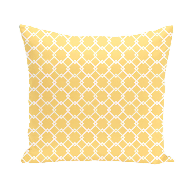 Subline Geometric Reversible Throw Pillow, 20" H x 20" W, Yellow