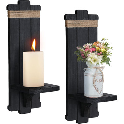 2 Piece Wood Wall Wall Sconce Set
