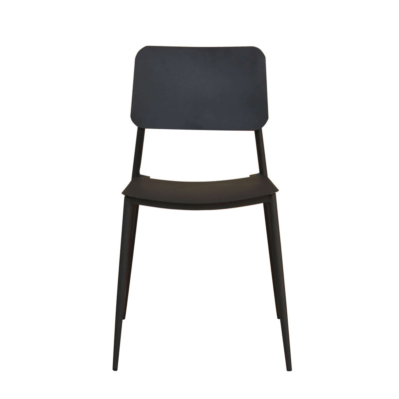 Gainey Armless Stacking Chair, Dark Grey