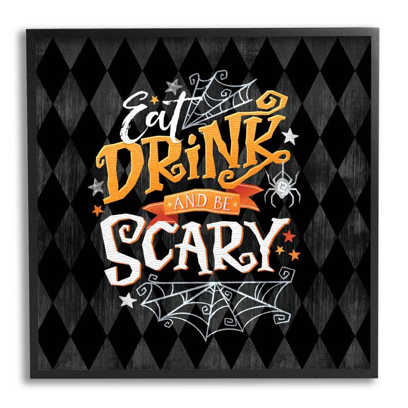 «Eat Drink Be Scary at-164», Giclée encadrée noir minuit, H 12 po x l 12 po x P 1,5 po