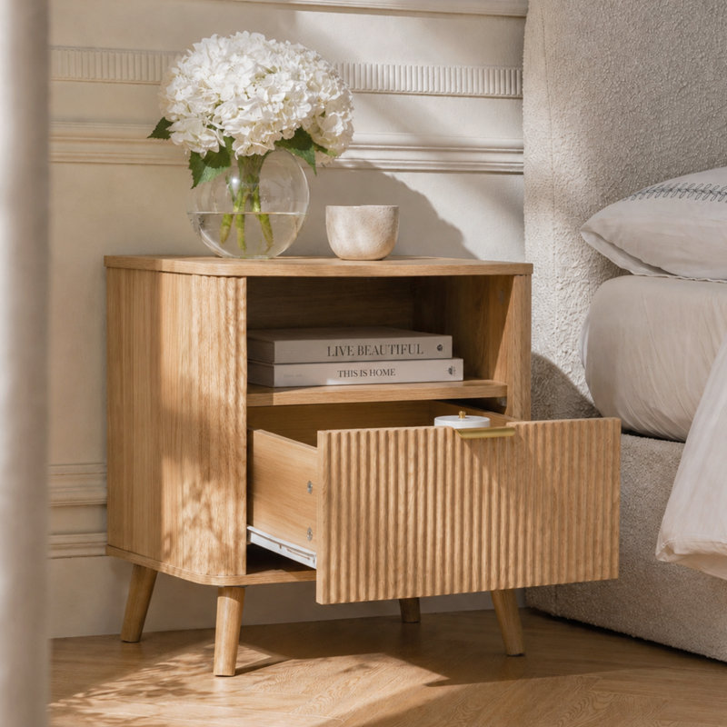50cm W Bedside Table, Oak
