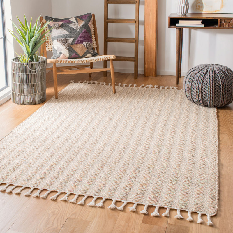 Tapis géométrique tissé à la main Renick Natura, Rectangle 8 pi x 10 pi