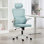 Chaise de bureau en filet avec appui-tête, soutien lombaire, bleu clair