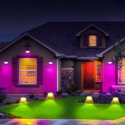 Black Plug-in Integrated LED Flood Light Pack，IP66 Waterproof Remote Control