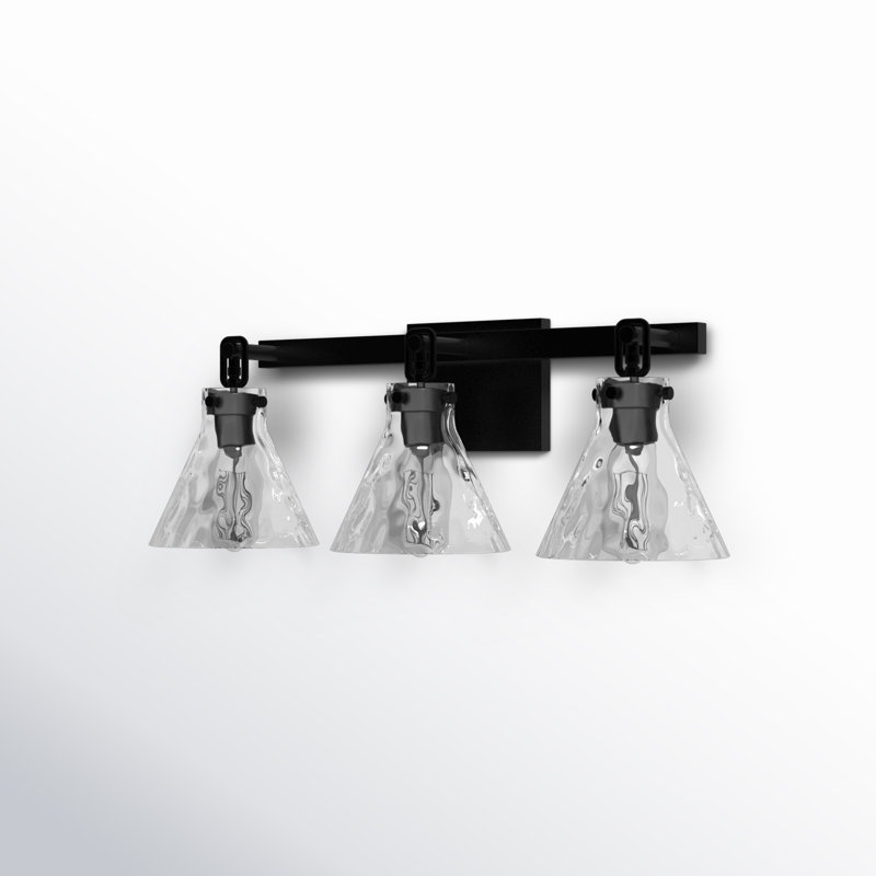 Éclairage de salle de bain à intensité variable à 3 lumières Trombetta, Noir mat