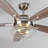 52-Inch Satin Nickel  2-Light 10 speed Farmhouse Vila Ceiling Fan with light and romote control 
