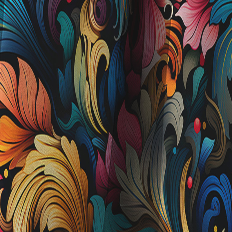 Rideau à motif floral cachemire rétro Vintage Elegance II - 1 panneau, L 52 po x L 90 po