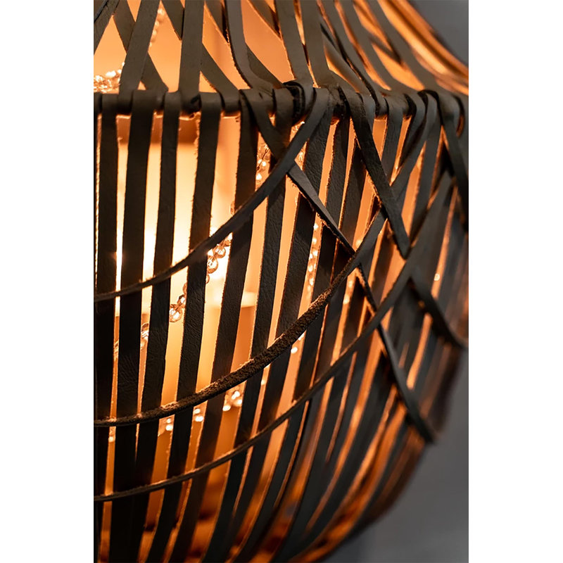 Leather Fringe Wall Sconce, Cream