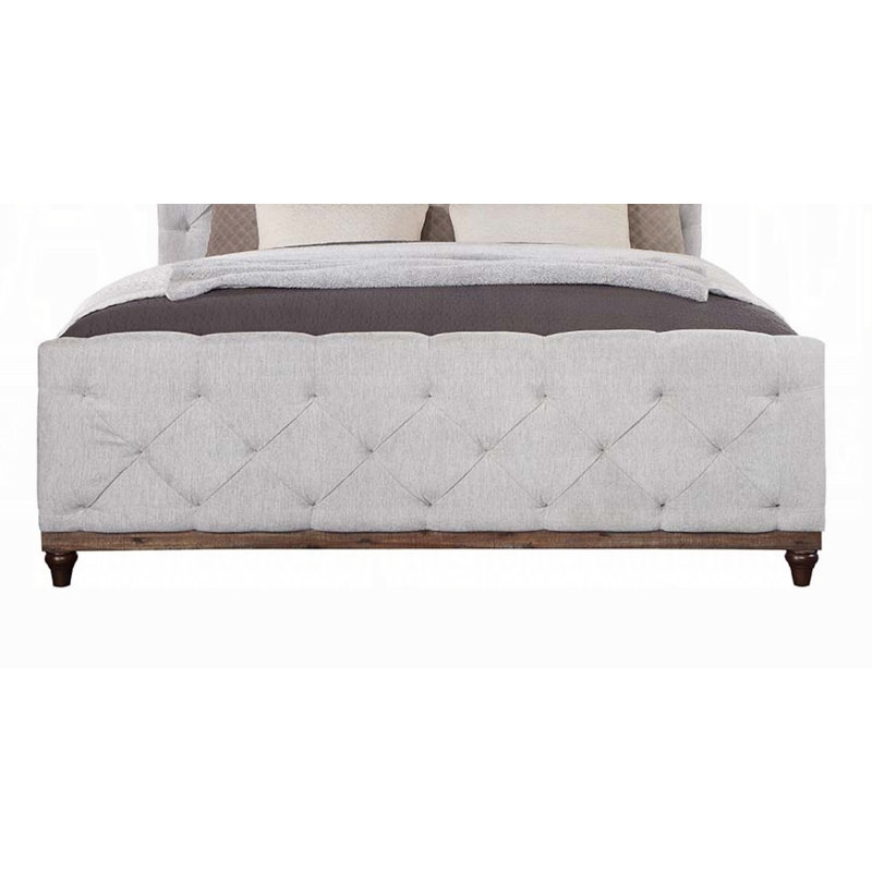 Pied de lit Andria, Grand lit, Gris