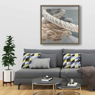 Gros plan sur les cordes d'arrimage | Décor de toile encadrée marine côtière