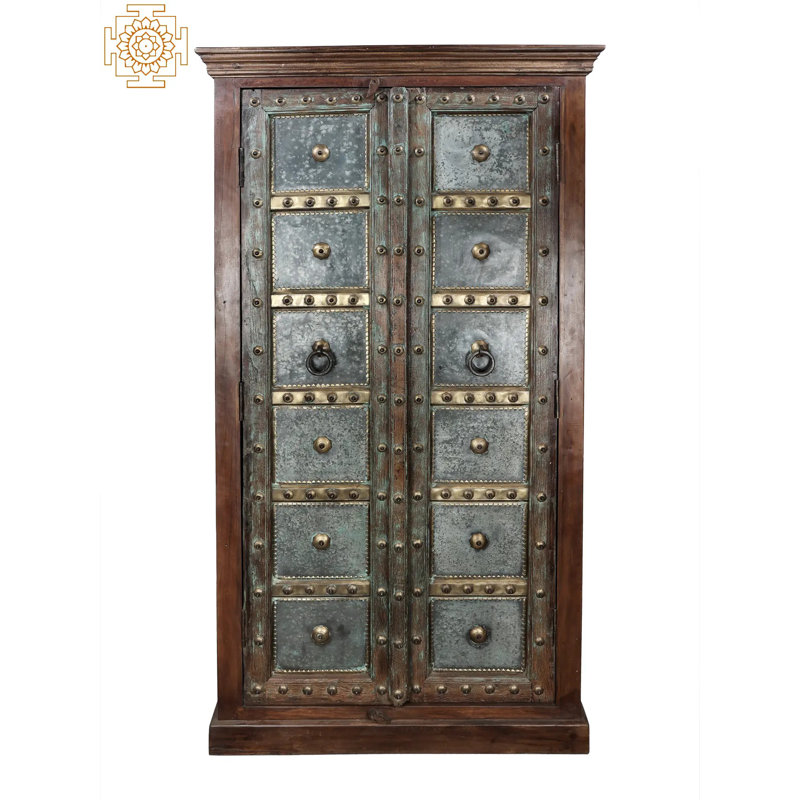 Armoire de 73 pouces de hauteur avec armoire à 2 portes en bois de style rétro pour le salon de la chambre à coucher