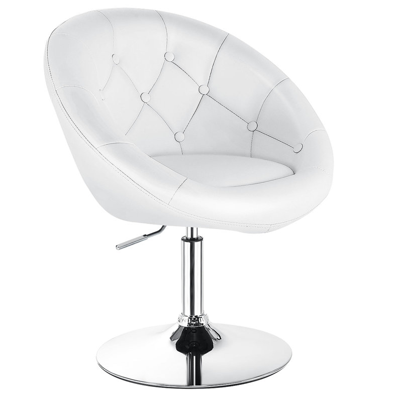 Fauteuil demi-tonneau pivotant de 25 po Bernando, Blanc