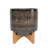 Jordahl Ceramic Planter with Bamboo Stand - Decorative Indoor and Outdoor Plant Pot with Modern Textured Design - Stylish Home and Garden Accent for Flowers, Succulents, or Herbs-532673674-532673675