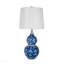 D13x25.7" Blue And White Round Two-Tiered Ceramic Vase Lamp