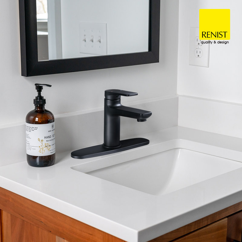 Gray Single-Hole Single-Handle Rust Resistant Bathroom Faucet