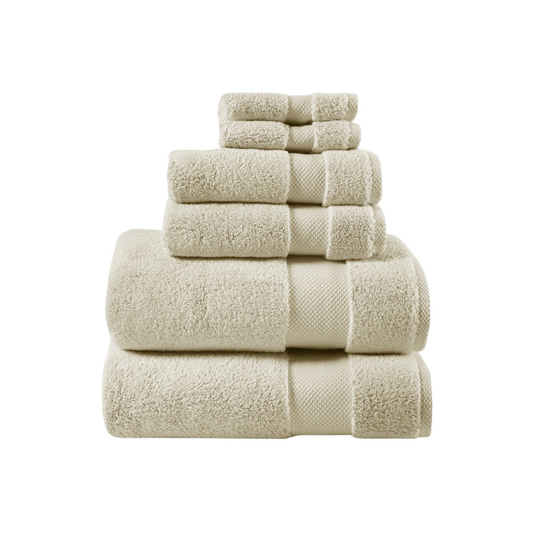 Ensemble de serviettes 6 pièces en coton, Naturel
