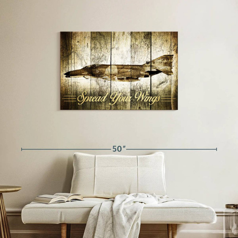 Mehar Grunge Fighter Jet, 24" H x 36" W