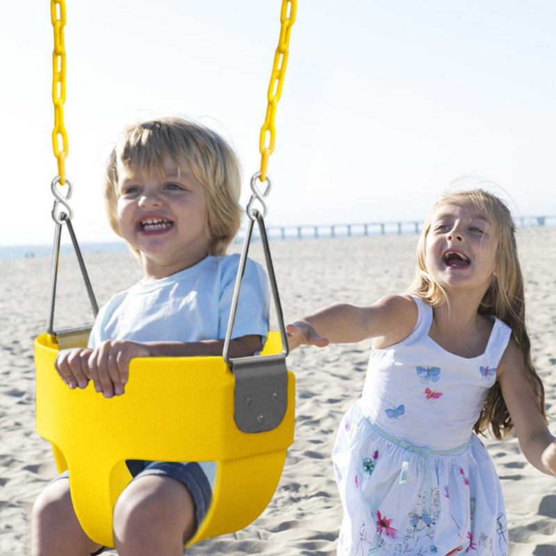 Winado Rubber Bucket Swing Swing Seat with Mounting Hangers and Chains, Yellow