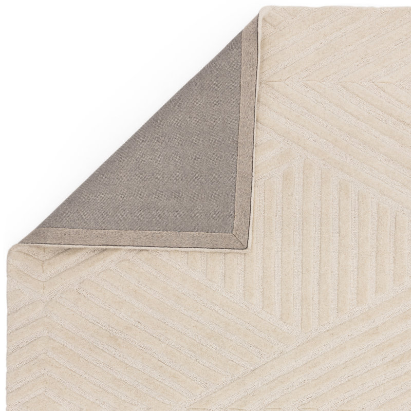 Mendez Aariona Hand Tufted Geo Ivory Area Rug, Rectangle 200cm x 290cm