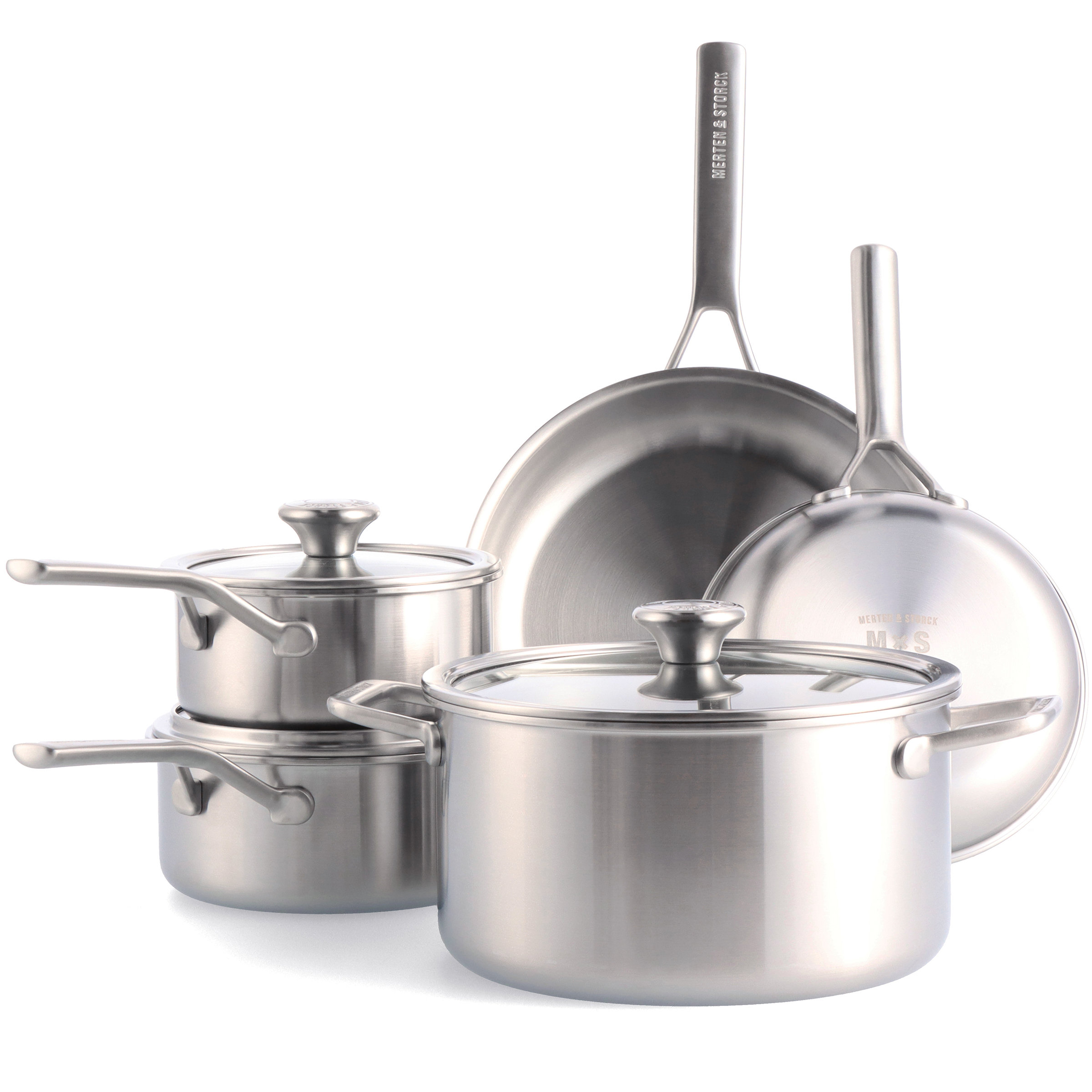 Merten and Storck 8 Piece Stainless Steel Non Stick Cookware Set | Wayfair