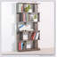 Bibliothèque moderne à 5 niveaux avec combinaison libre, étagère en bois aggloméré polyvalent pour la maison et le bureau, idéale pour les médias et la décoration