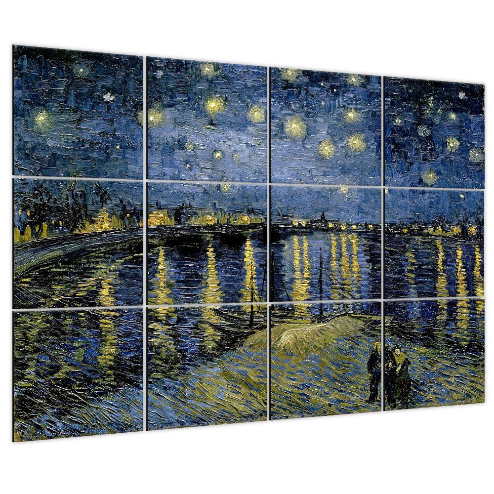 12-tlg. Poster-Set Sternennacht über der Rhone von Vincent Van Gogh