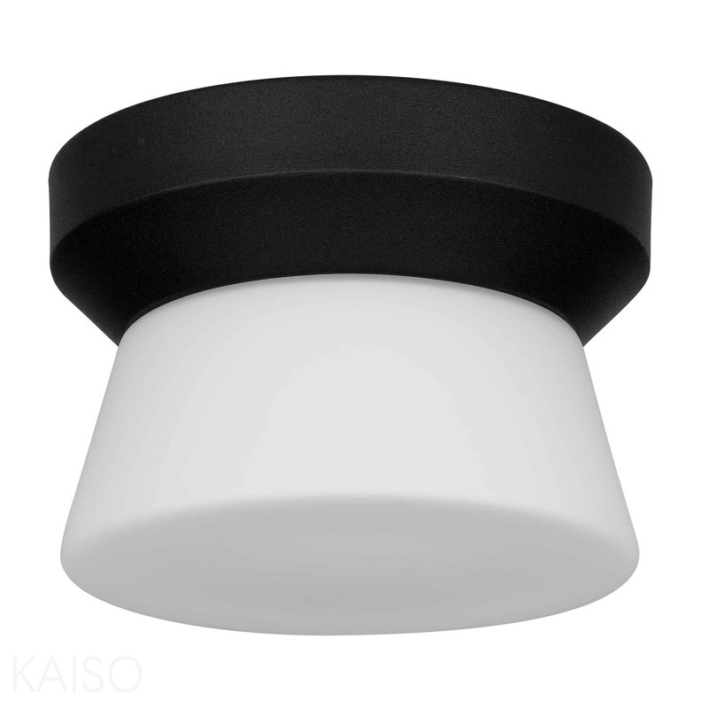 7 Inch Black Integrated Led Flush Mount, 4.5" H x 7" W x 7" D