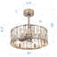 Ventilateurs de plafond en cristal de 20 po, ventilateur de lustre en cristal moderne en cage, 6 vitesses de ventilateur, Fandelier silencieux pour chambre à coucher de chambre de bébé-105752798