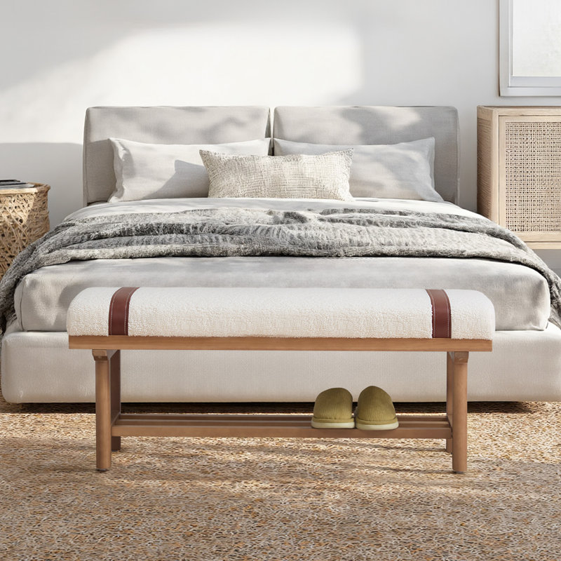 Teddy Upholstered Storage Bench, White