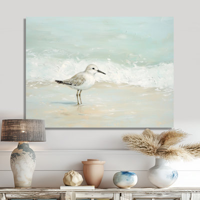 Sandpiper On The Beach II - Seagull Wall Art Living Room